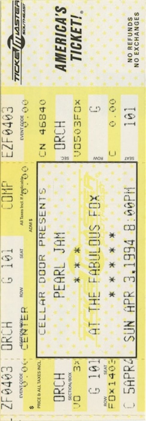 Pearl Jam - Atlanta, Georgia, Atlanta - 1994